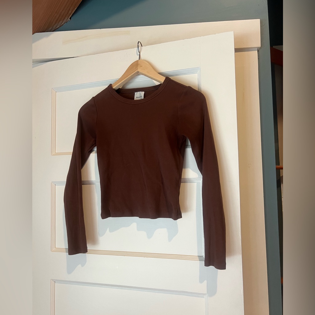 Anthropologie Maeve Long Sleeve Ribbed Ribbed Tee Xs
